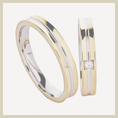 Gold wedding bands with diamond