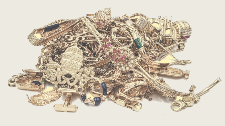 Opgestapeld oud goud bij Jewel's Keyser in Antwerpen
